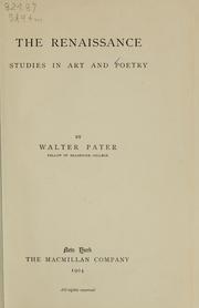 Cover of: The Renaissance by Walter Pater