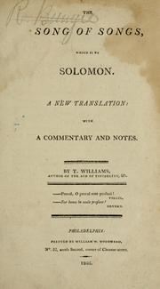 Cover of: The Song of songs, which is by Solomon by Thomas Williams