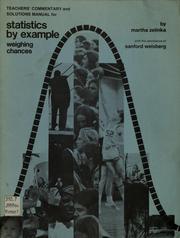 Cover of: Teachers' commentary and solutions manual for Statistics by example by Martha Zelinka