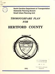 Cover of: Thoroughfare plan for Hertford County, North Carolina | North Carolina. Division of Highways. Small Urban Planning Unit