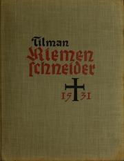 Cover of: Tilman Riemenschneider: mit 139 Abbildungen