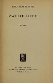 Cover of: Zweite Liebe by Wilhelm Speyer