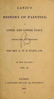 Cover of: Lanzi's history of painting in upper and lower Italy