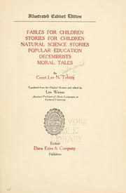 Cover of: Fables for children, stories for children, natural science stories, popular education, decembrists, moral tales