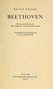 Cover of: Beethoven: with an introduction by Wilhelm Furtwängler