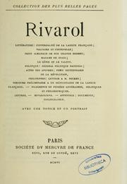 Cover of: Rivarol by Antoine Rivarol