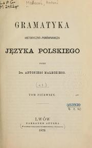 Cover of: Gramatyka historyczno-porównawcza języka polskiego
