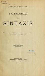 Cover of: Dos problemas de sintaxis