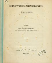 Cover of: Commentationum Pindaricarum