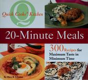 Cover of: 20-minute meals: by Mary B. Johnson