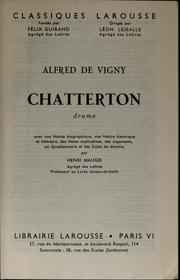 Cover of: Chatterton: drame