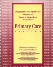 Cover of: Diagnostic and statistical manual of mental disorders, fourth edition: primary care version