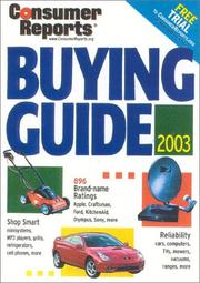 Cover of: Consumer Reports Buying Guide 2003 (Consumer Reports Buying Guide)