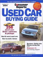 Cover of: Used Car Buying Guide 2004 (Consumer Reports Used Car Buying Guide)