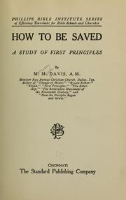 Cover of: How to be saved | Morrison Meade Davis