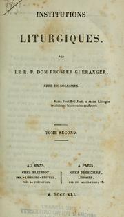 Institutions liturgiques by Prosper Guéranger