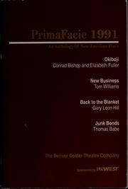 Cover of: PrimaFacie 1991: an anthology of new American plays