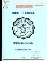 Cover of: Thoroughfare plan for Murfreesboro, North Carolina