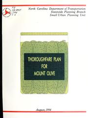 Cover of: Thoroughfare plan for the town of Mount Olive