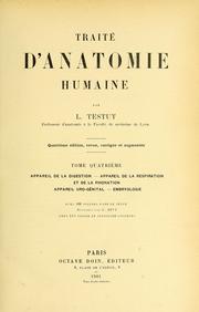 Cover of: Traité d'anatomie humaine by Leo Testut, Leo Testut