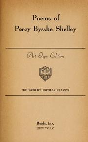 Cover of: Poems of Percy Bysshe Shelley