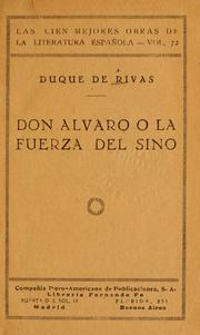 Cover of: Don Alvaro; o la fuerza del sino