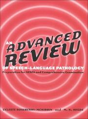 Cover of: An Advanced Review of Speech-Language Pathology by Celeste Roseberry-McKibbin, M. N. Hegde