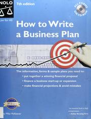 How to write a business plan by Mike P. McKeever