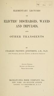 Cover of: Elementary lectures on electric discharges, waves and impulses, and other transients