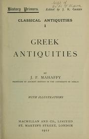 Cover of: Greek antiquities