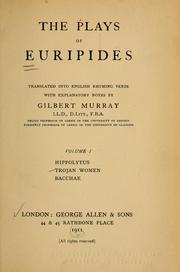 Cover of: The plays of Euripides