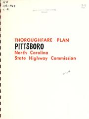 Cover of: Preliminary thoroughfare plan for Pittsboro, North Carolina