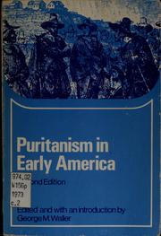 Puritanism in early America by George Macgregor Waller