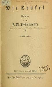 Cover of: Die Teufel by Фёдор Михайлович Достоевский