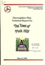 Cover of: Town of Pink Hill thoroughfare plan