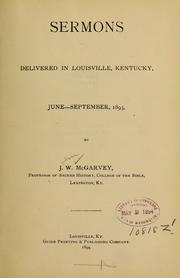 Cover of: Sermons delivered in Louisville, Kentucky, June-September, 1893