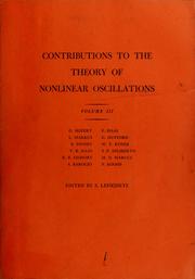 Cover of: Contributions to the theory of nonlinear oscillations