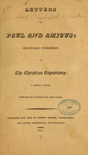 Cover of: Letters of Paul [pseud.] and Amicas [pseud.] | Eliphalet Wheeler] Gilbert