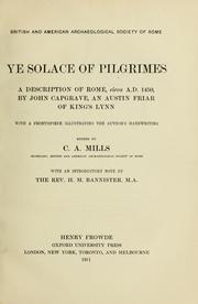 Cover of: Ye solace of pilgrimes: a description of Rome, circa A. D. 1450