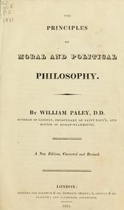 Cover of: The principles of moral and political philosophy