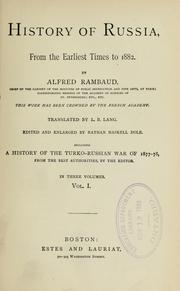 Cover of: History of Russia: from the earliest times to 1882