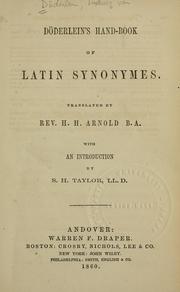 Cover of: Döderlein's Hand-book of Latin synonymes by Ludwig von Doederlein