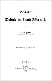 Cover of: Geschichte Babyloniens und Assyriens by Von Dr. Fritz Hommel