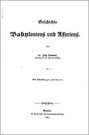 Cover of: Geschichte Babyloniens und Assyriens by Fritz Hommel