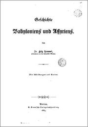 Cover of: Geschichte Babyloniens und Assyriens by von Fritz Hommel