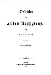 Cover of: Geschichte des alten Aegyptens: Mit Illustrationen