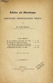 Aufsätze und Abhandlungen arabistisch-semitologischen Inhalts by Fritz Hommel