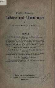 Cover of: Aufsätze und Abhandlungen arabistisch-semitologischen Inhalts: Mit sechzehn Abb. in Zinkotypie