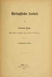 Cover of: Mittelenglisches Lesebuch by Friedrich Kluge