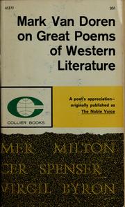 Cover of: Mark Van Doren on great poems of Western literature